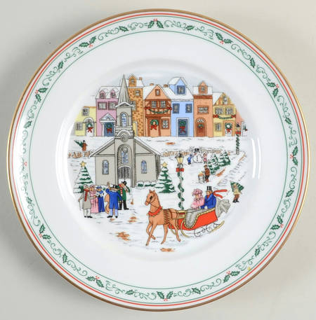Village Christmas Salad Plate