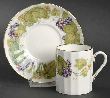 Vine Harvest Flat Demitasse Cup & Saucer Set