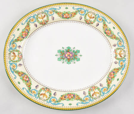 Windsor (Older, Green Trim) 13" Oval Serving Platter