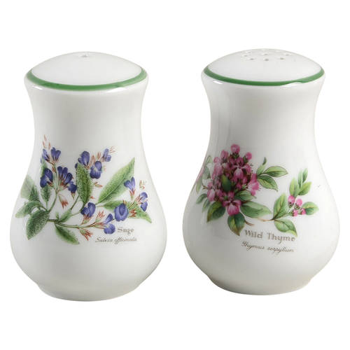 Worcester Herbs (Green Trim) Salt & Pepper Set