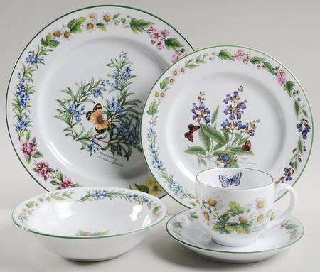 Worcester Herbs (Green Trim) 40  Piece Estate Set