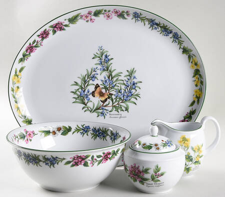 Worcester Herbs (Green Trim) 5 Piece Hostess Set