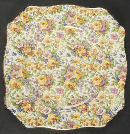 Bedale (Gold Trim) Square Luncheon Plate