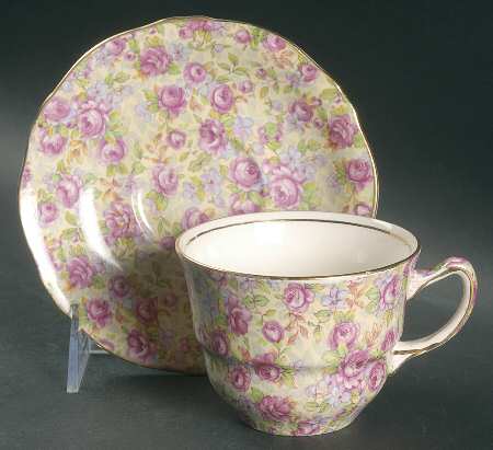English Rose Flat Cup & Saucer Set