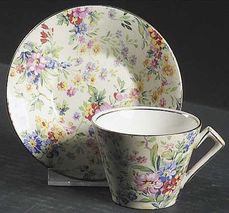 Floral Feast Flat Demitasse Cup & Saucer Set