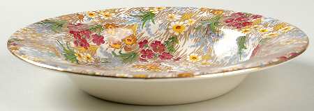 Marguerite (Gold Trim) Rim Soup Bowl by Royal Winton
