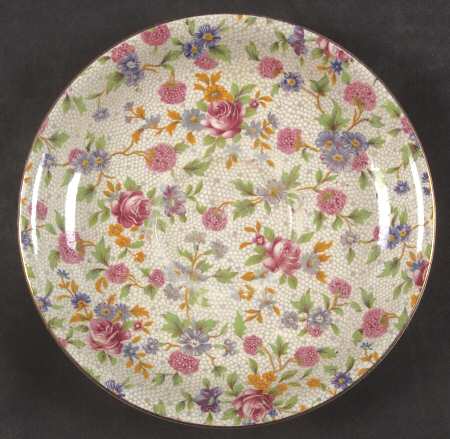Old Cottage Chintz (Pre 1960, Cream) Saucer for Raleigh Shape Footed Cup