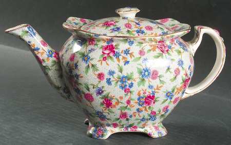 Old Cottage Chintz (Pre 1960, Cream) Late Athena Teapot & Lid