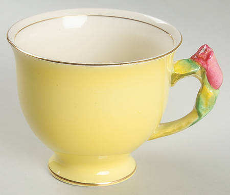 Rosebud Yellow (Yellow Background) Footed Demitasse Cup