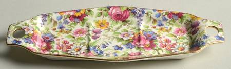 Summertime (Pre 1960, Cream Background, Gold Trim) Fife Cruet Set, Tray Only