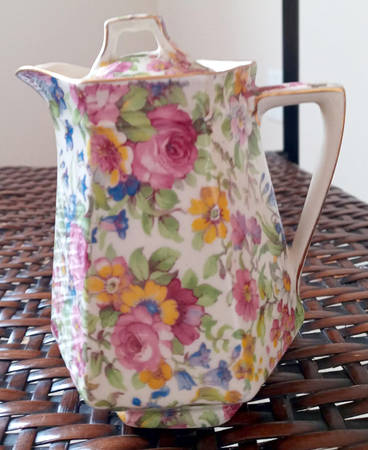 Summertime (Pre 1960, Cream Background, Gold Trim) Sextet Syrup with Lid, No Underplate