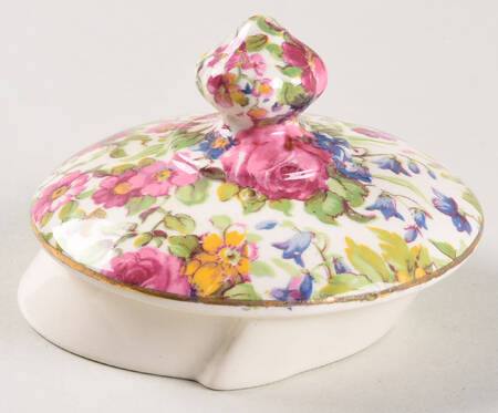 Summertime (Pre 1960, Cream Background, Gold Trim) Lid for Unknown Shape #1 Teapot