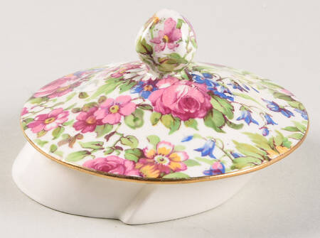 Summertime (Pre 1960, Cream Background, Gold Trim) Lid for 4 Cup Albans Teapot