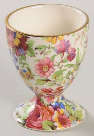 Summertime (Pre 1960, Cream Background, Gold Trim) Single Egg Cup