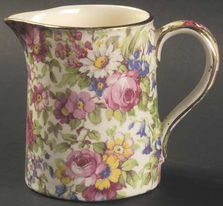Summertime (Pre 1960, Cream Background, Gold Trim) Winton Creamer