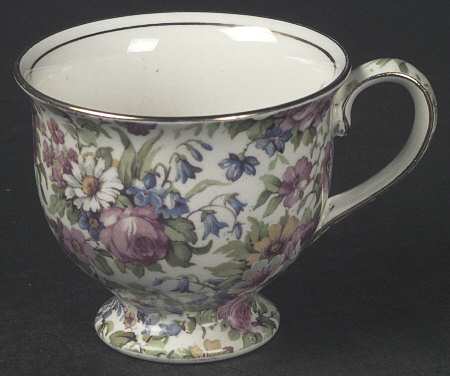 Summertime (Pre 1960, Cream Background, Gold Trim) Albans Shape Footed Cup