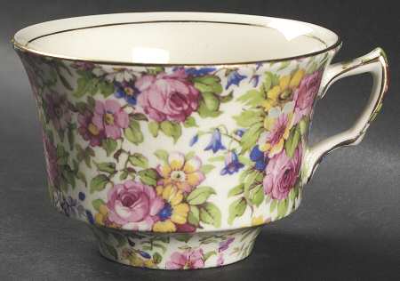 Summertime (Pre 1960, Cream Background, Gold Trim) Flat Cup