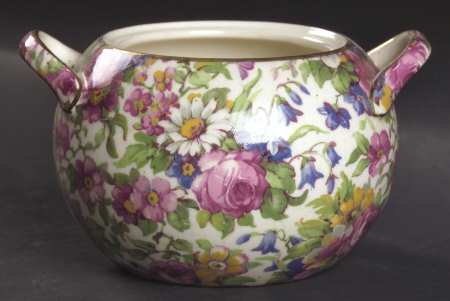 Summertime (Pre 1960, Cream Background, Gold Trim) Elite Sugar Bowl No Lid