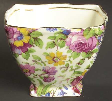 Summertime (Pre 1960, Cream Background, Gold Trim) Ascot Straight Open Sugar Bowl