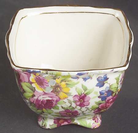 Summertime (Pre 1960, Cream Background, Gold Trim) Athena Open Sugar Bowl (Later)