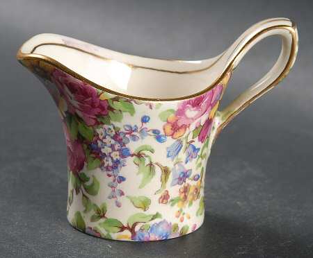 Summertime (Pre 1960, Cream Background, Gold Trim) Eaton Individual Breakfast Set Creamer