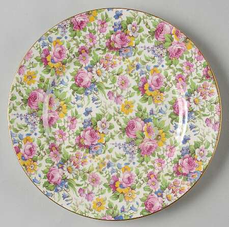 Summertime (Pre 1960, Cream Background, Gold Trim) Salad Plate