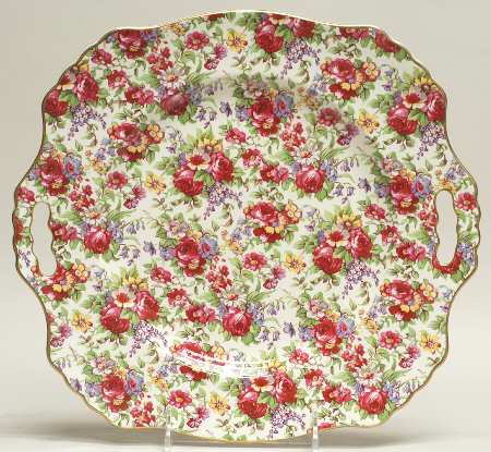 Summertime (Earthenware, Circa 1995) Square Handled Cake Plate