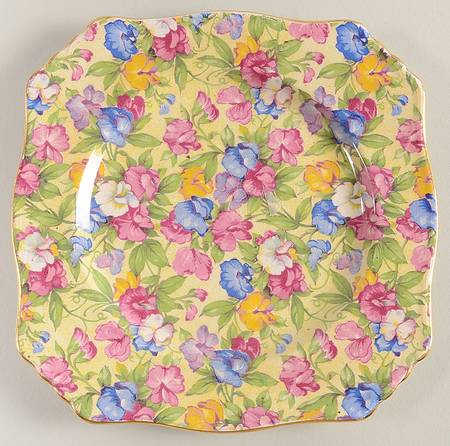 Sweet Pea Square Dessert Plate