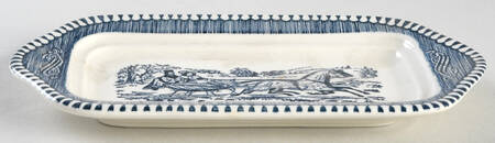Currier and Ives Blue 1/4 Lb Butter No Lid
