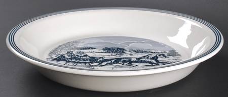 Currier and Ives Blue 11" Pie Baking Plate