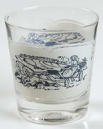 Currier and Ives Blue 6 Oz Glassware Old Fashioned