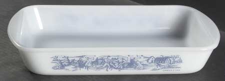 Currier and Ives Blue 12" Rectangular Ovenware Utility Pan