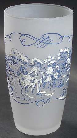 Currier and Ives Blue 10 Oz Glassware Tumbler