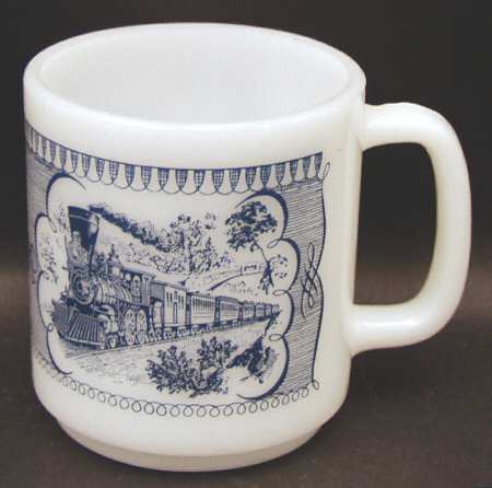 Currier and Ives Blue Ovenware Mug