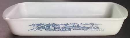 Currier and Ives Blue 10" Rectangular Ovenware Utility Pan