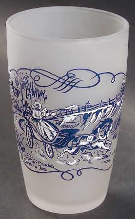 Currier and Ives Blue 4 Oz Glassware Juice