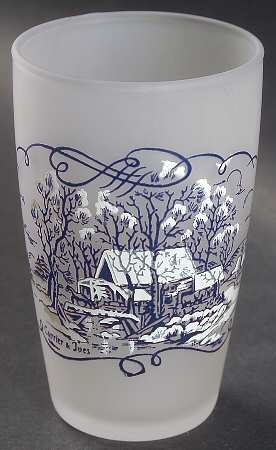 Currier and Ives Blue 4 Oz Glassware Juice