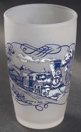 Currier and Ives Blue 4 Oz Glassware Juice