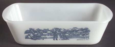 Currier and Ives Blue Ovenware Loaf Pan