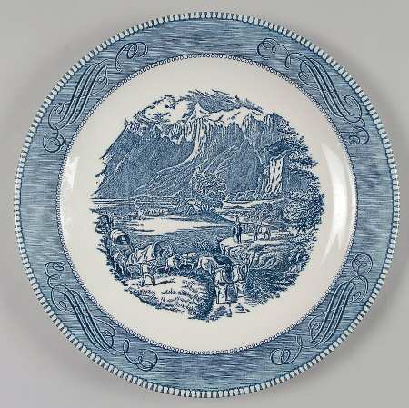 Currier and Ives Blue 11" Chop Plate (Round Platter)