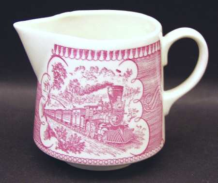 Currier and Ives Pink Creamer