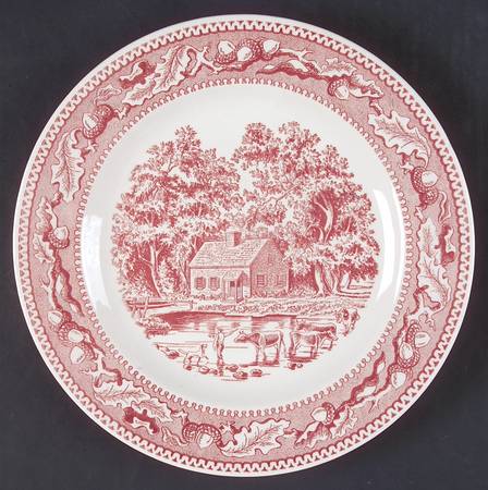 Memory Lane Pink Luncheon Plate