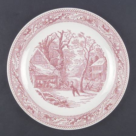 Memory Lane Pink 12" Chop Plate (Round Platter)