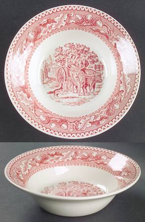 Memory Lane Pink Rim Cereal Bowl