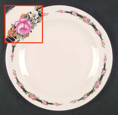 Ribbon Rose (Flowers On Rim Only) by Royal (USA)
