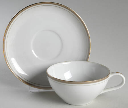 Golden Elegance Flat Cup & Saucer Set