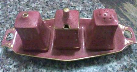 5333 (Square) (3 Piece) Cruet Set with Tray (S&P, Mustard)