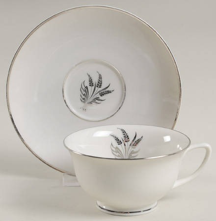 Silver Harvest Footed Cup & Saucer Set