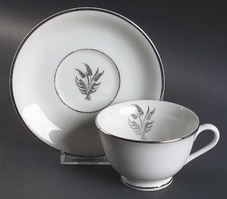 Silver Harvest Footed Cup & Saucer Set