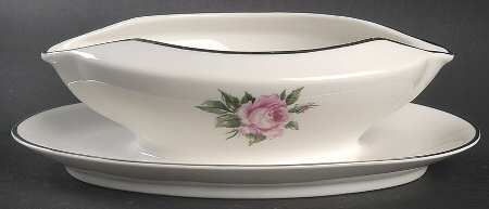Margaret Rose Gravy Boat with Attached Underplate